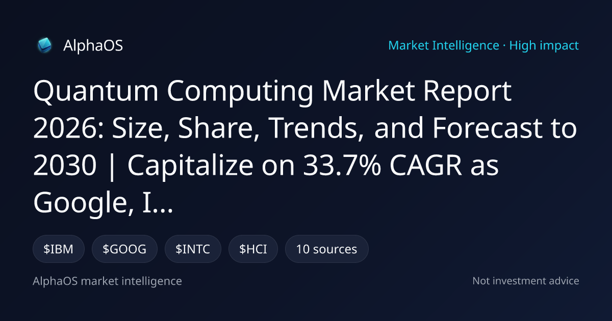 Quantum Computing Market Report 2026: Size, Share, Trends, and Forecast ...